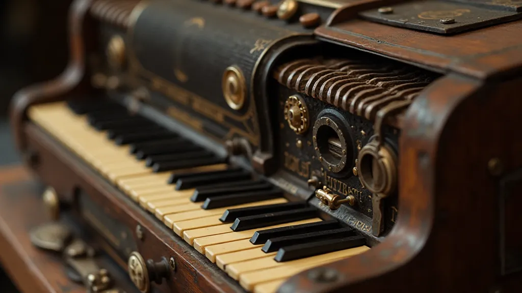 Detail of an antique accordion