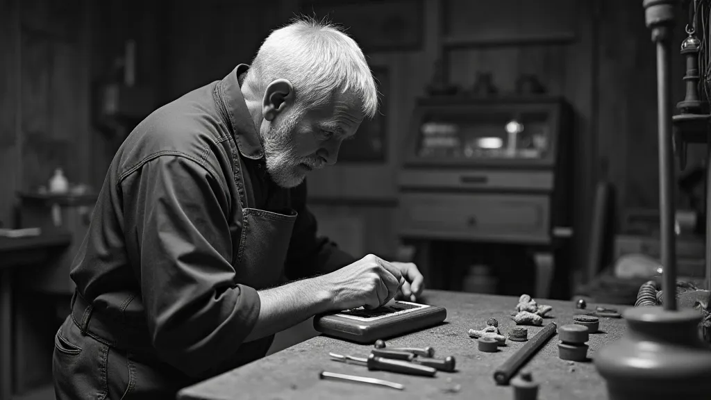 Accordion maker at work