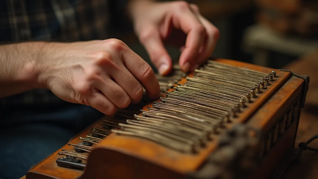 Craftsman repairing accordion reeds