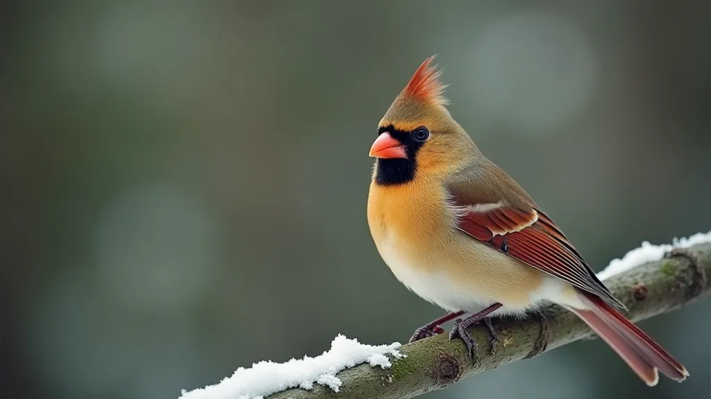 Northern Cardinal in snow