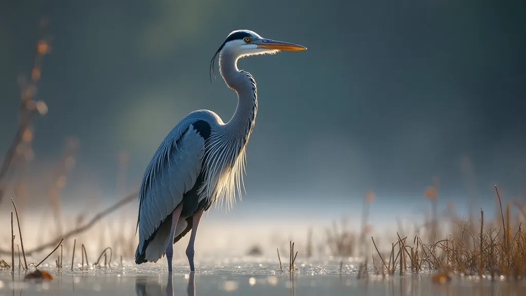 Great Blue Heron at Dawn