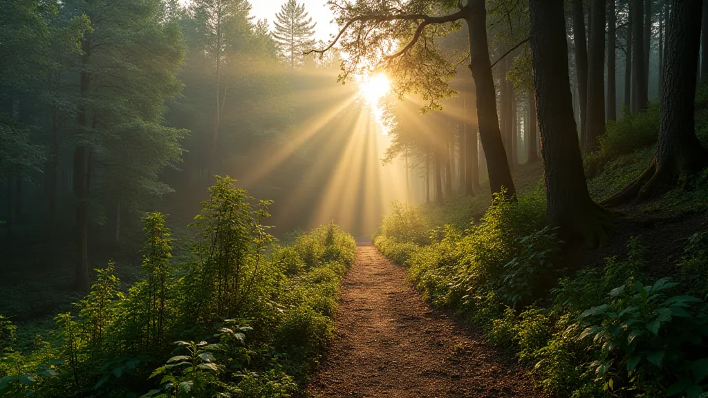 Hiking trail in the early morning