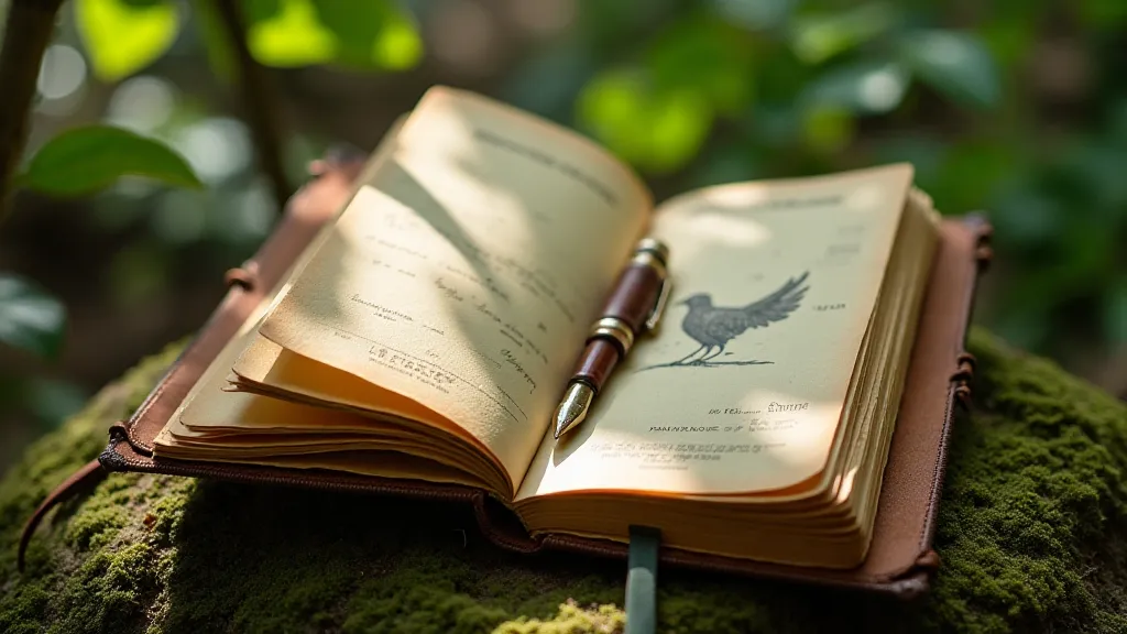 Journal with bird sketch