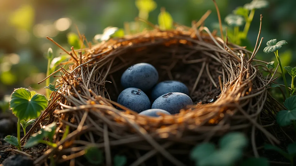 Robin's nest closeup